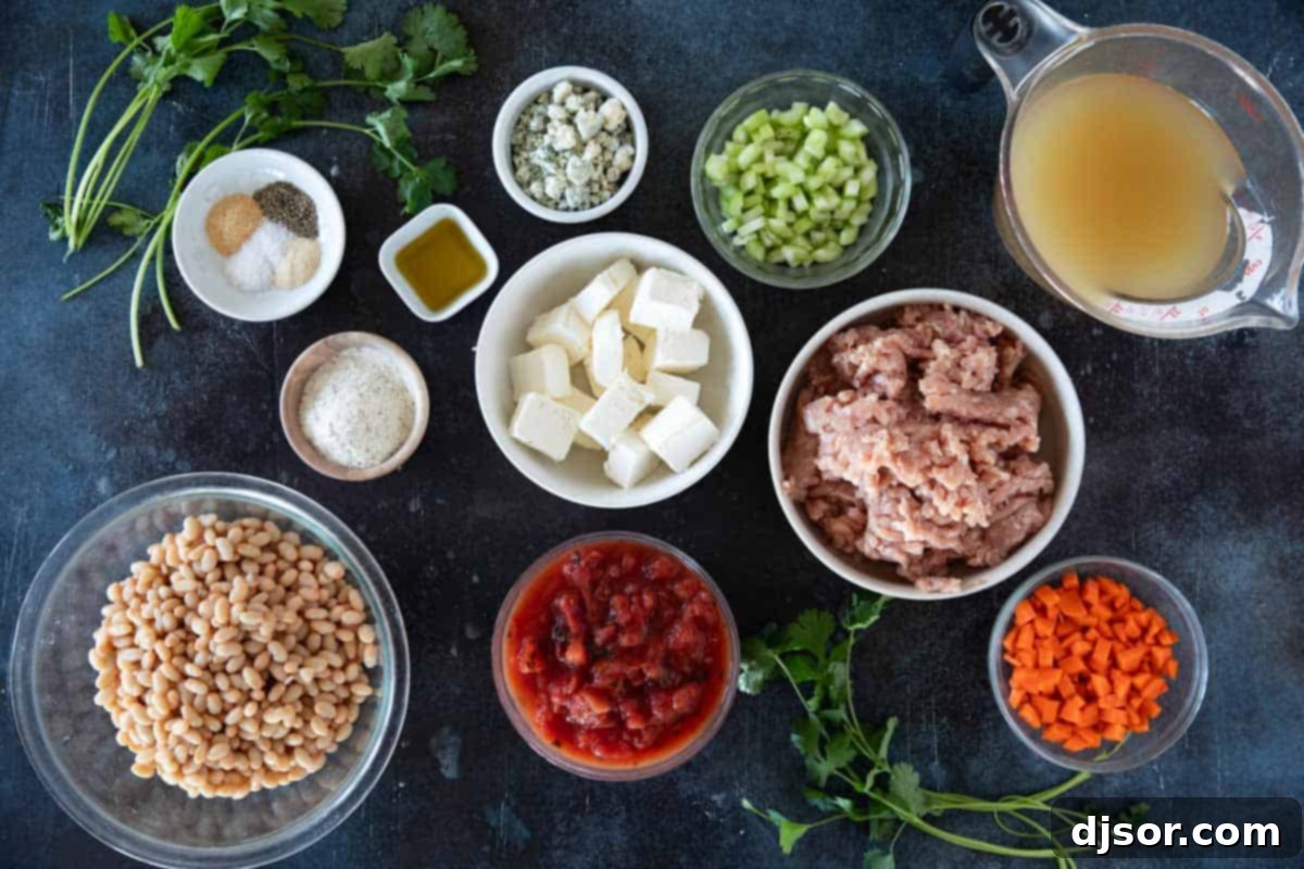 Fiery Buffalo Chicken Chili 3 Ingredients for Buffalo Chicken Chili.