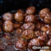 crockpot with bbq grape jelly meatballs