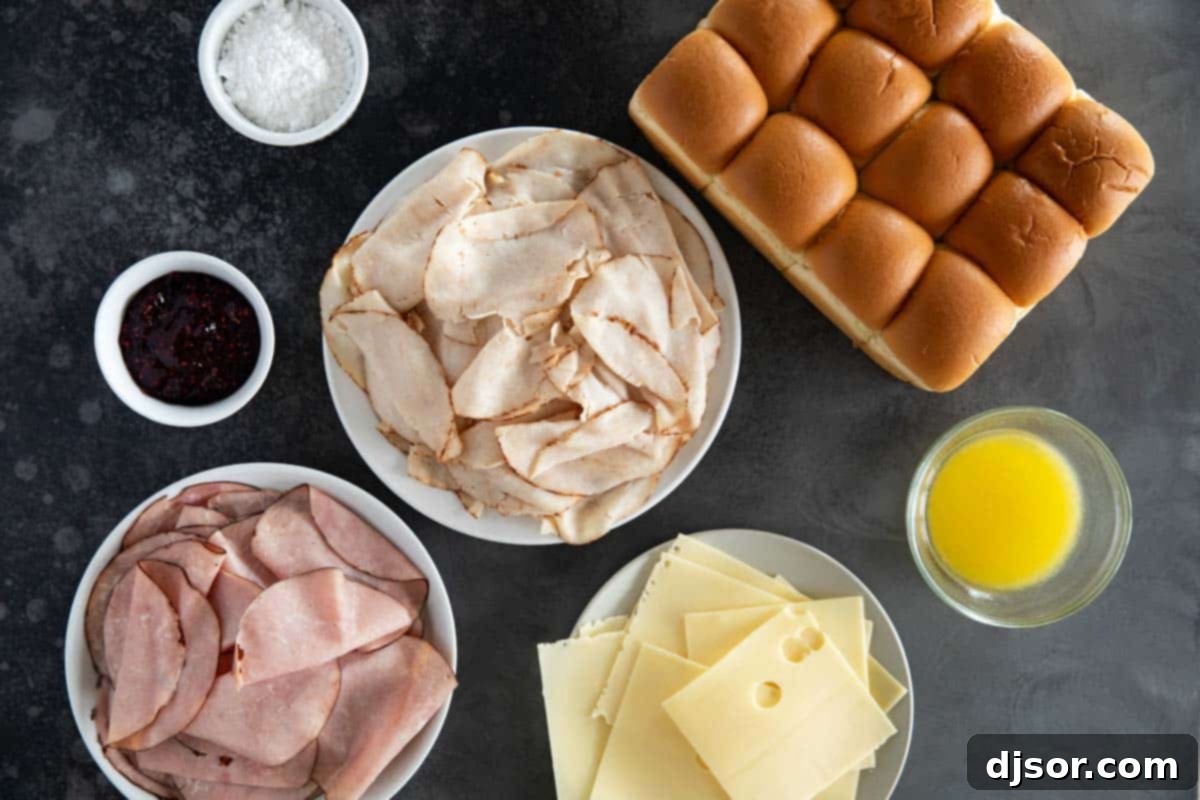 Sweet and Savory Monte Cristo Minis 3 Ingredients to make Monte Cristo Sliders.