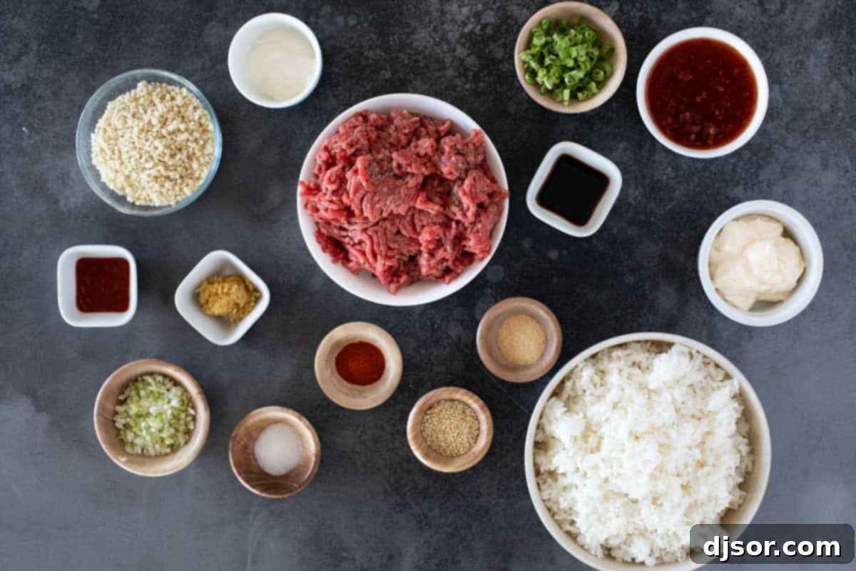 Ingredients to make Firecracker Meatballs.