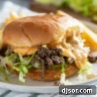 Big Mac Sloppy Joes with ground beef, special sauce, and cheese.