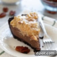 German Chocolate Indulgence 10 Slice of German Chocolate Pie topped with coconut pecan topping.