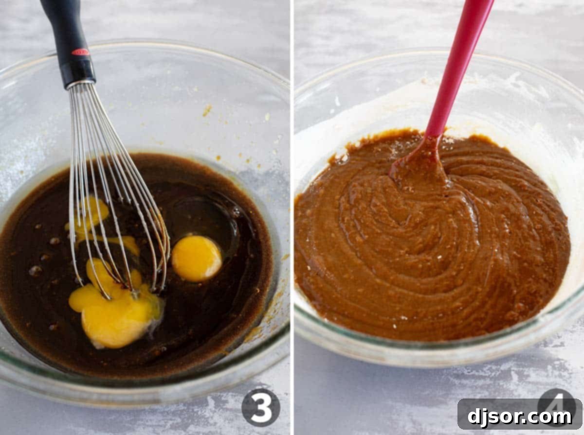 Achieving the perfect Gingerbread Cake batter.