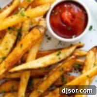 Crispy Oven Fries 2 Baked French fries with ketchup.