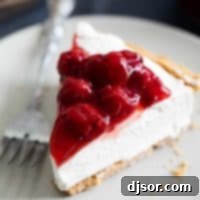 Effortless No Bake Cheesecake 2 Slice of No Bake Cheesecake with Cherry Topping