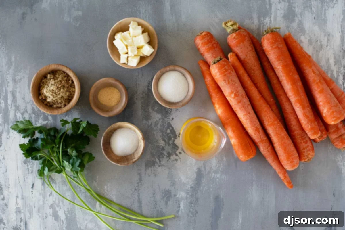 Slow Cooker Carrots Ingredients Ingredients needed to make Slow Cooker Carrots.